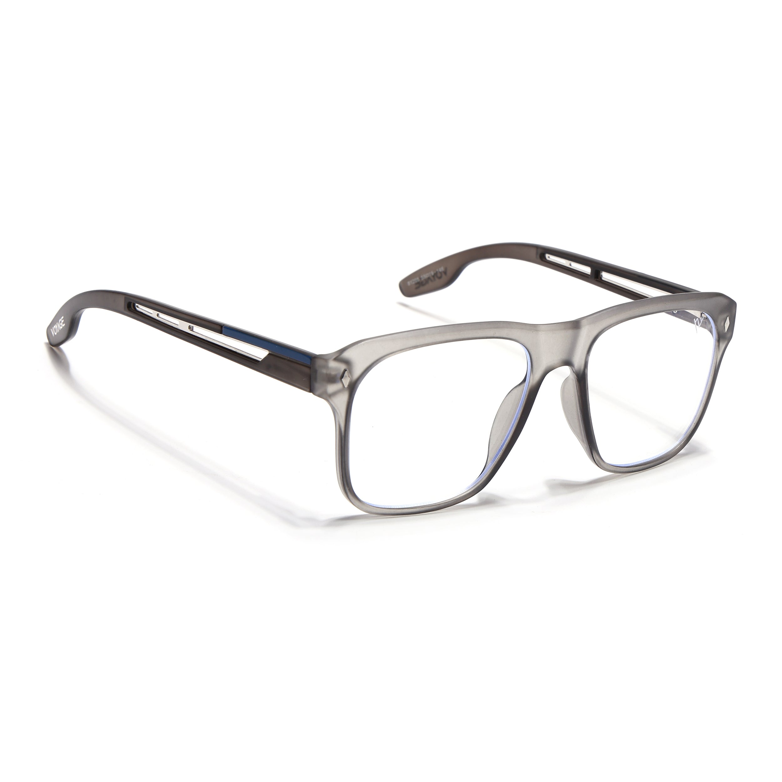 Voyage Lumina Grey Wayfarer Eyeglasses for Men & Women (81205MG5397-C2)