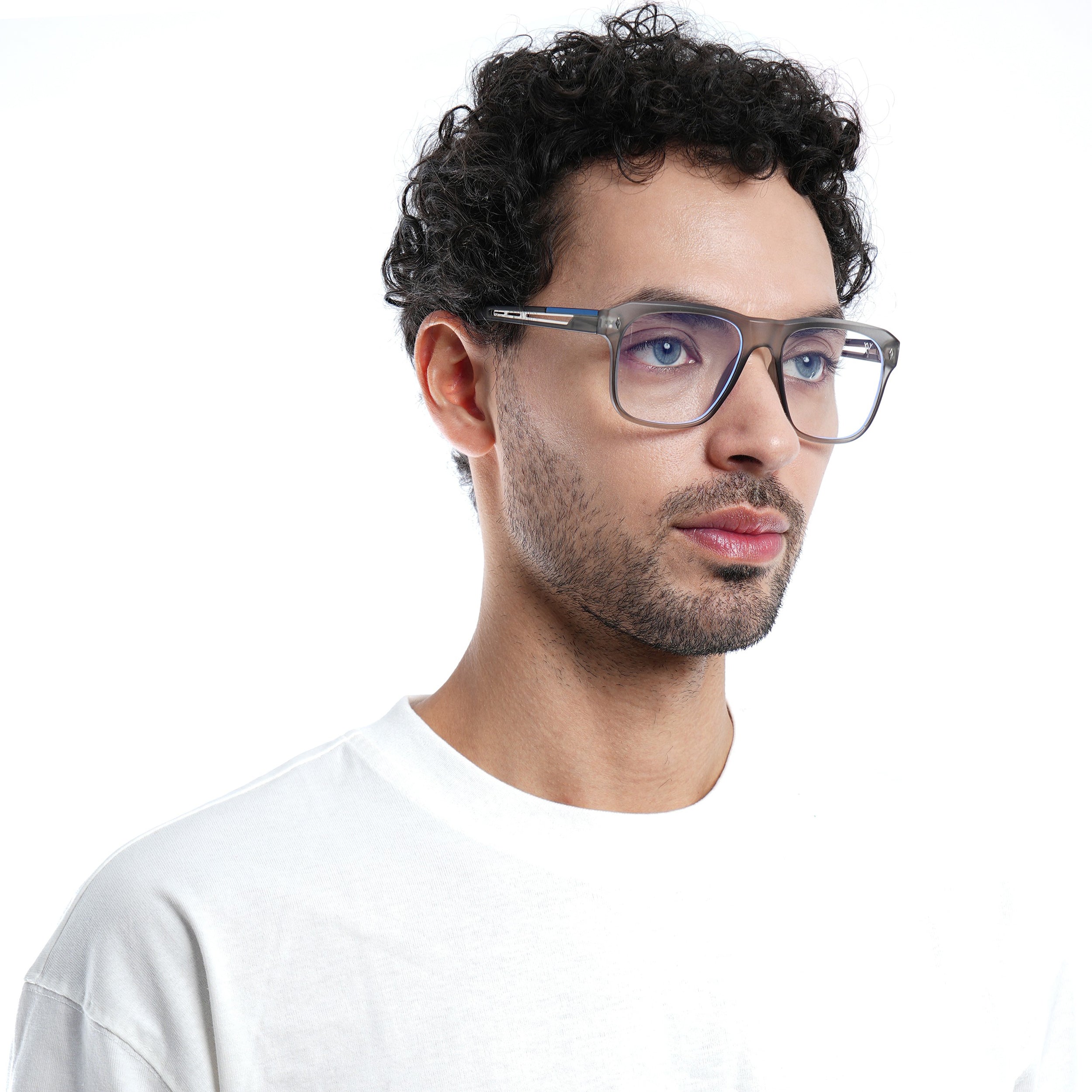 Voyage Lumina Grey Wayfarer Eyeglasses for Men & Women (81205MG5397-C2)