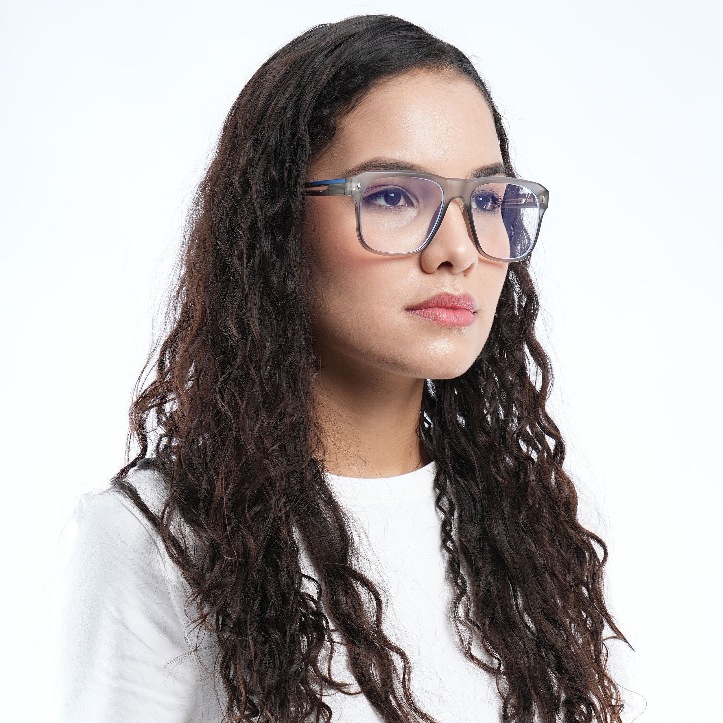 Voyage Lumina Grey Wayfarer Eyeglasses for Men & Women (81205MG5397-C2)