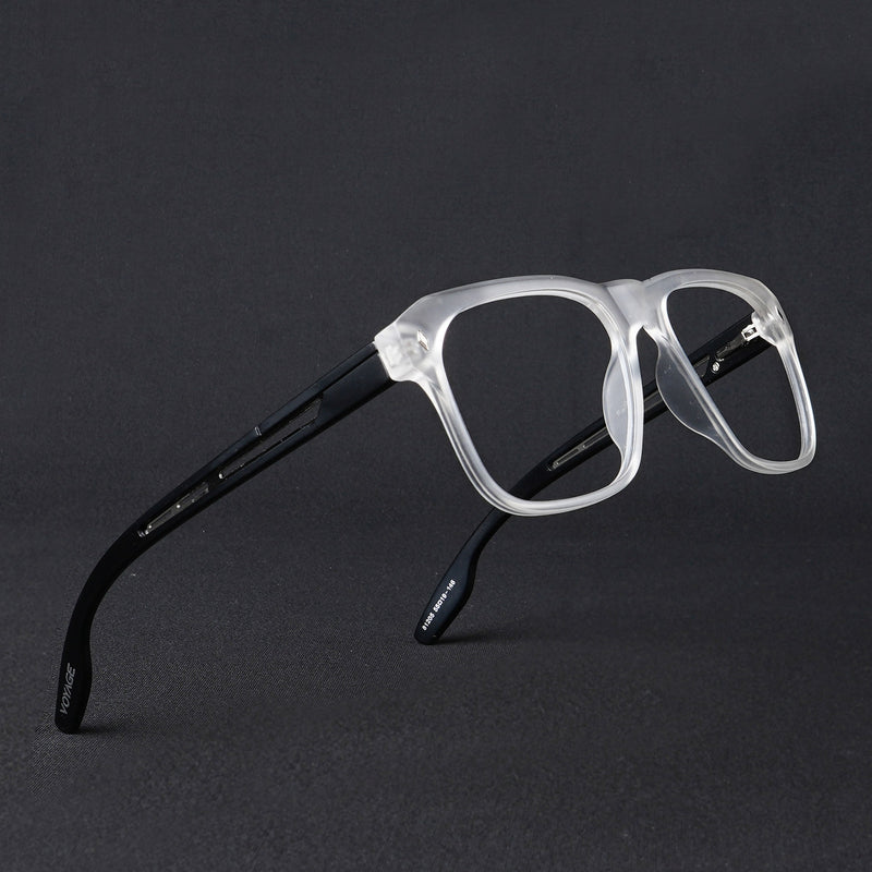 Voyage Lumina Matt Transparent Wayfarer Eyeglasses for Men & Women (81205MG5398-C3)