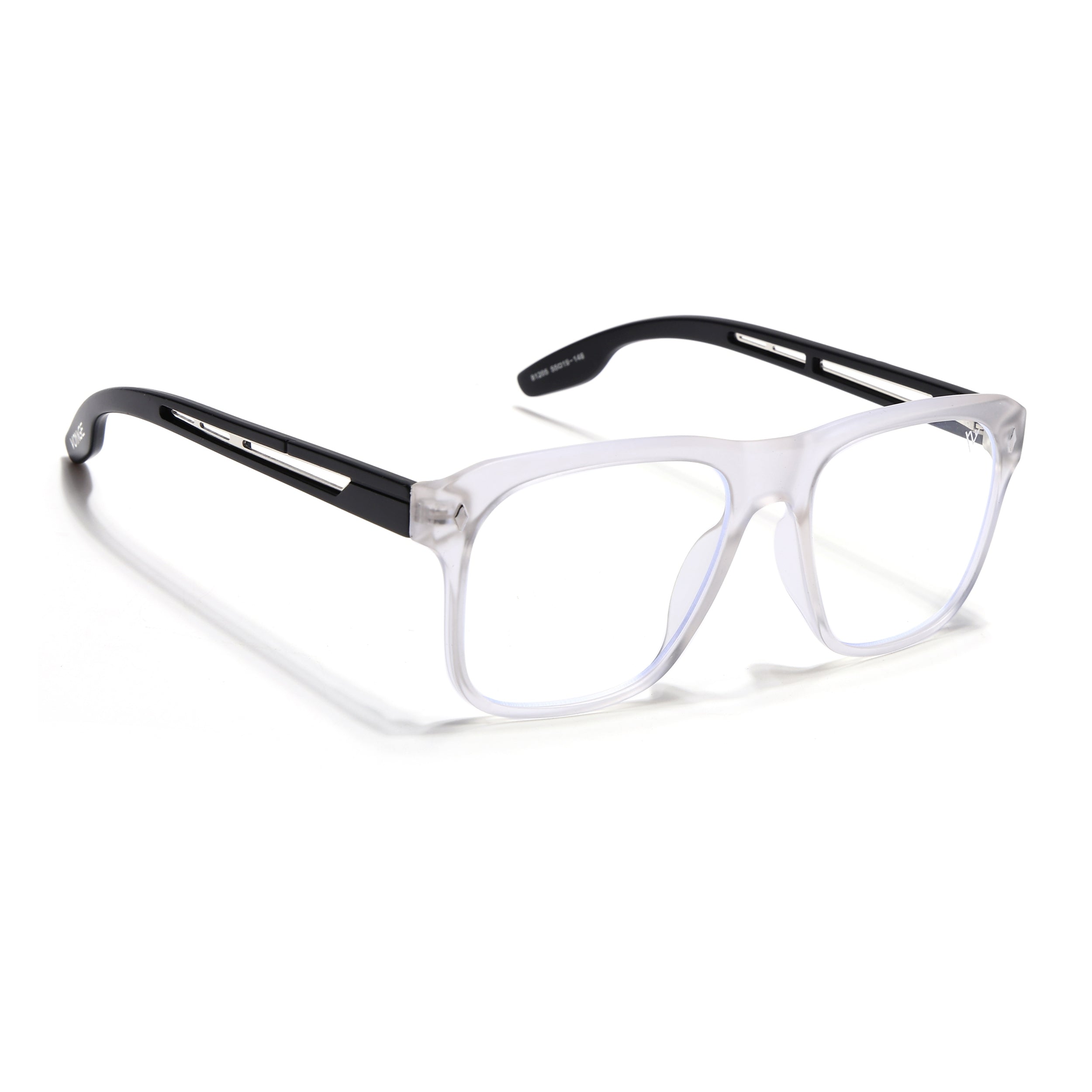 Voyage Lumina Matt Transparent Wayfarer Eyeglasses for Men & Women (81205MG5398-C3)