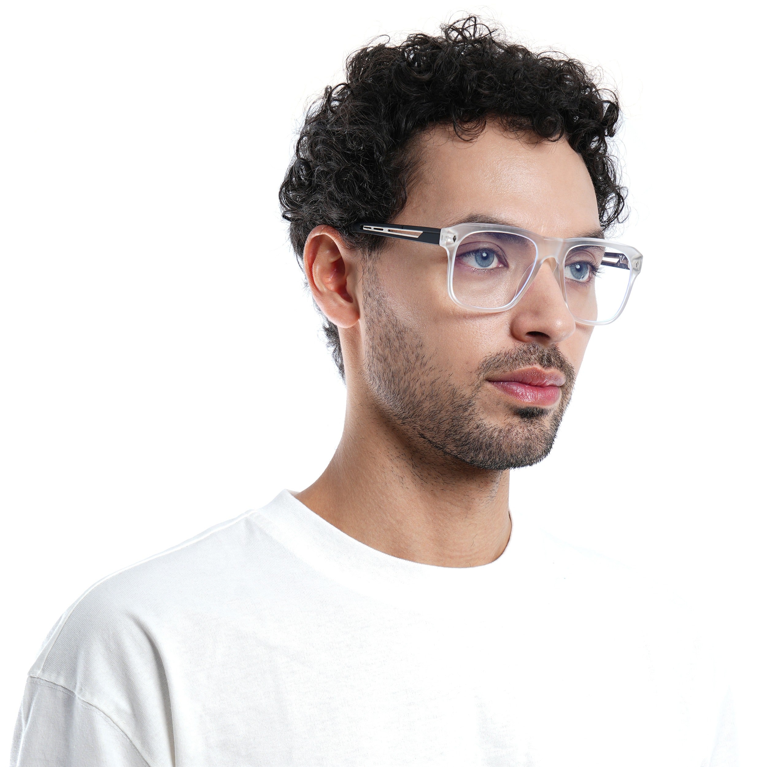 Voyage Lumina Matt Transparent Wayfarer Eyeglasses for Men & Women (81205MG5398-C3)