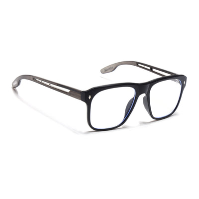 Voyage Lumina Black Wayfarer Eyeglasses for Men & Women (81205MG5399-C4)