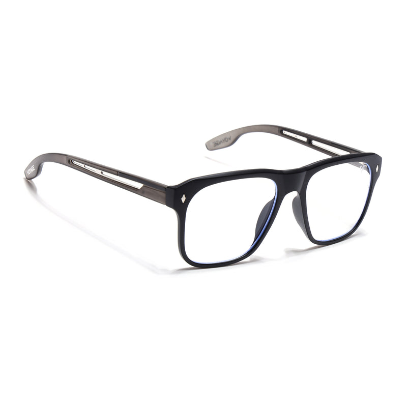 Voyage Lumina Black Wayfarer Eyeglasses for Men & Women (81205MG5399-C4)