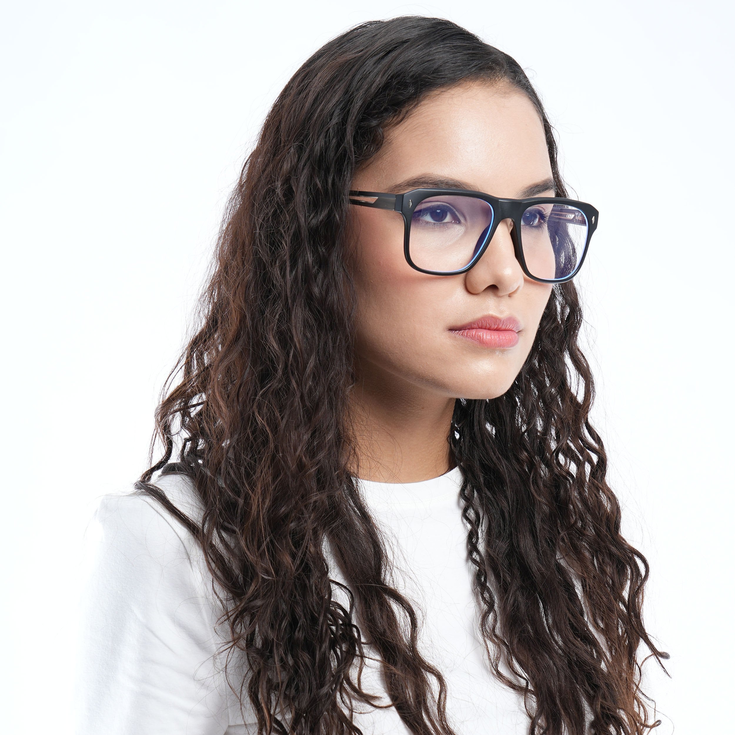 Voyage Lumina Black Wayfarer Eyeglasses for Men & Women (81205MG5399-C4)