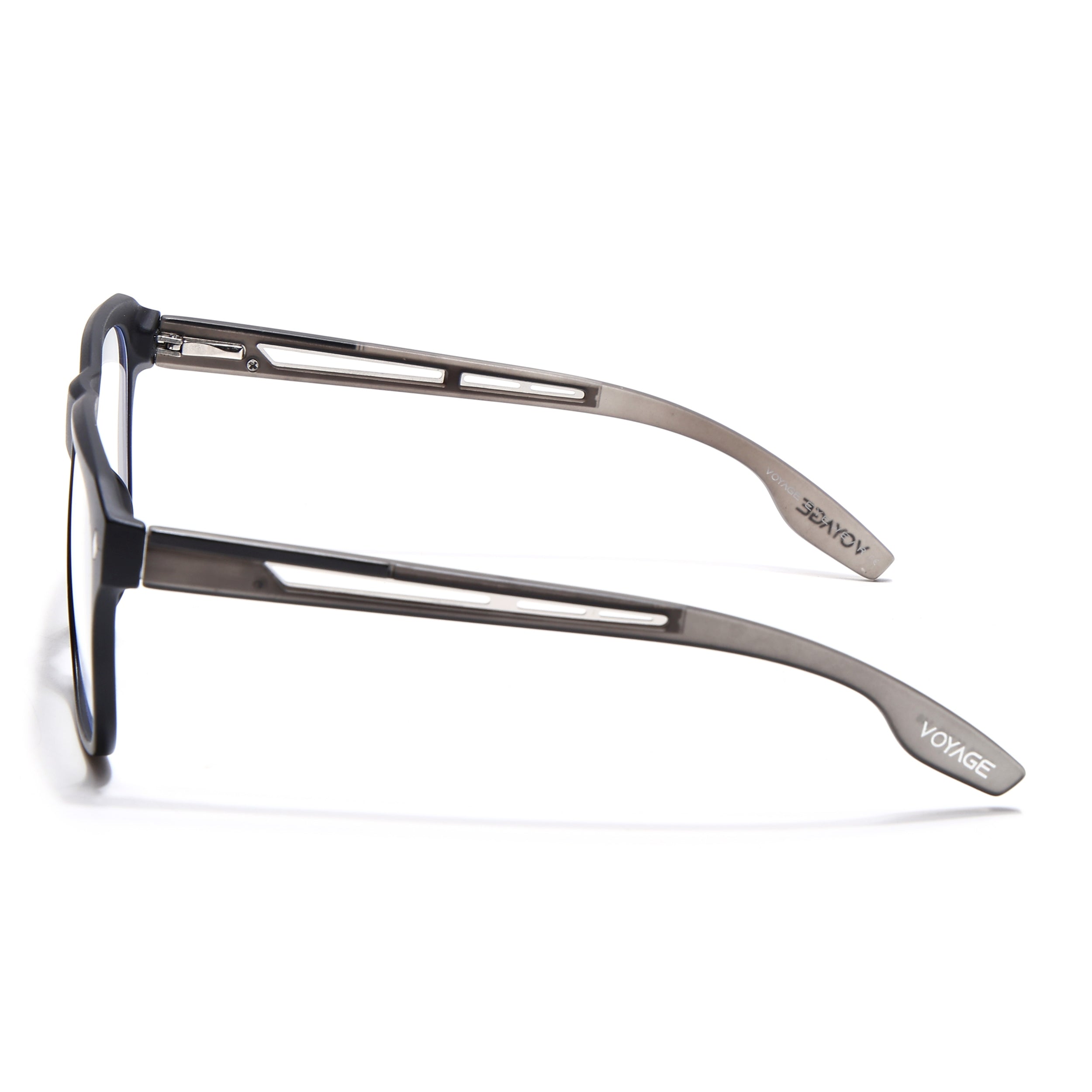 Voyage Lumina Black Wayfarer Eyeglasses for Men & Women (81205MG5399-C4)