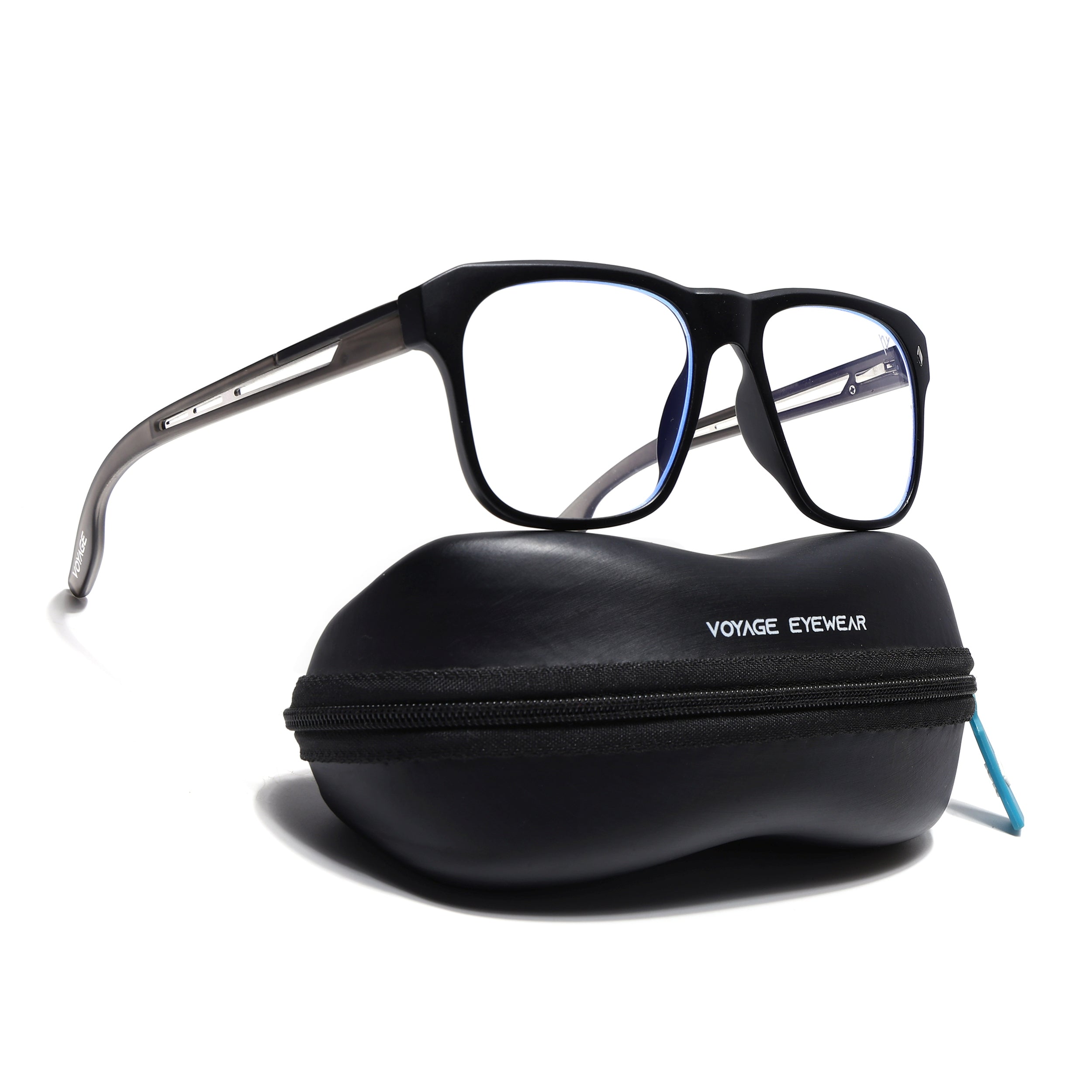 Voyage Lumina Black Wayfarer Eyeglasses for Men & Women (81205MG5399-C4)