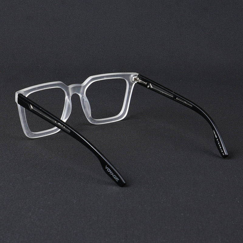 Voyage Lumina Matt Transparent Wayfarer Eyeglasses for Men & Women (81207MG5403-C3)