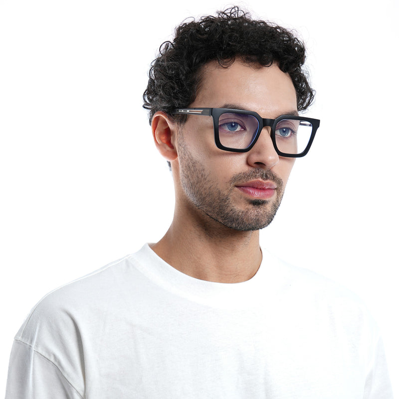Voyage Lumina Black Wayfarer Eyeglasses for Men & Women (81207MG5404-C4)