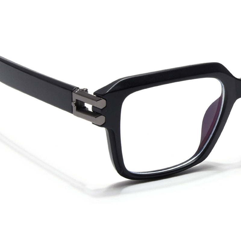 Eyejack Wolf Matt Black Square Eyeglasses for Men & Women (82110FCL1303-C2)