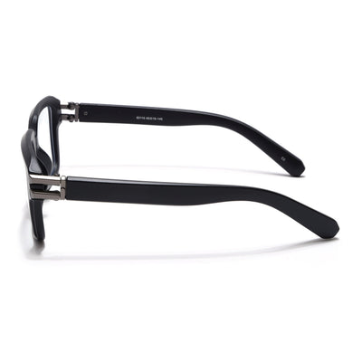 Eyejack Wolf Matt Black Square Eyeglasses for Men & Women (82110FCL1303-C2)