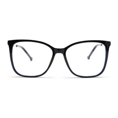 Voyage Glam Black Cateye TR Clip-On Polarized Sunglasses for Men & Women (8269PMG4820-C1)