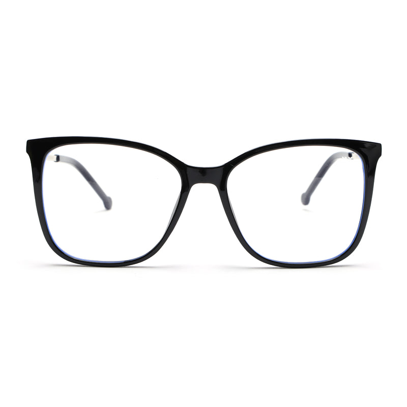 Voyage Glam Black Cateye TR Clip-On Polarized Sunglasses for Men & Women (8269PMG4820-C1)