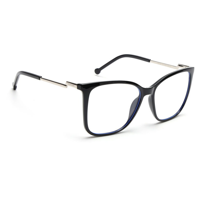 Voyage Glam Black Cateye TR Clip-On Polarized Sunglasses for Men & Women (8269PMG4820-C1)