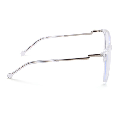 Voyage Glam Transparent Cateye TR Clip-On Polarized Sunglasses for Women (8269PMG4822-C3)