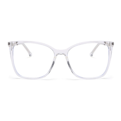 Voyage Glam Transparent Cateye TR Clip-On Polarized Sunglasses for Women (8269PMG4822-C3)