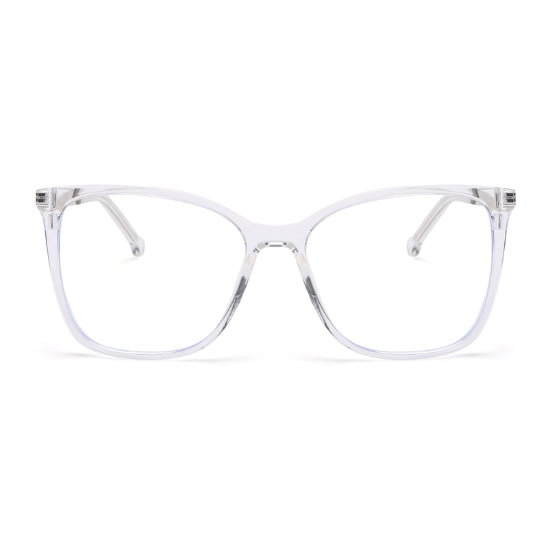 Voyage Glam Transparent Cateye TR Clip-On Polarized Sunglasses for Women (8269PMG4822-C3)
