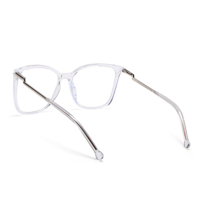 Voyage Glam Transparent Cateye TR Clip-On Polarized Sunglasses for Women (8269PMG4822-C3)