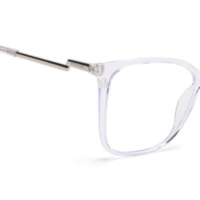 Voyage Glam Transparent Cateye TR Clip-On Polarized Sunglasses for Women (8269PMG4822-C3)