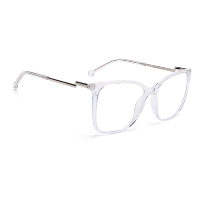 Voyage Glam Transparent Cateye TR Clip-On Polarized Sunglasses for Women (8269PMG4822-C3)