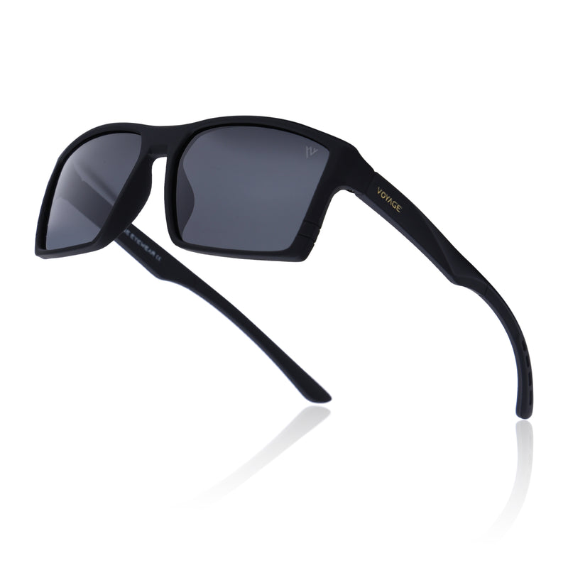 Square Polarized Sunglasses | Black Lens | Black Frame - PMG6743