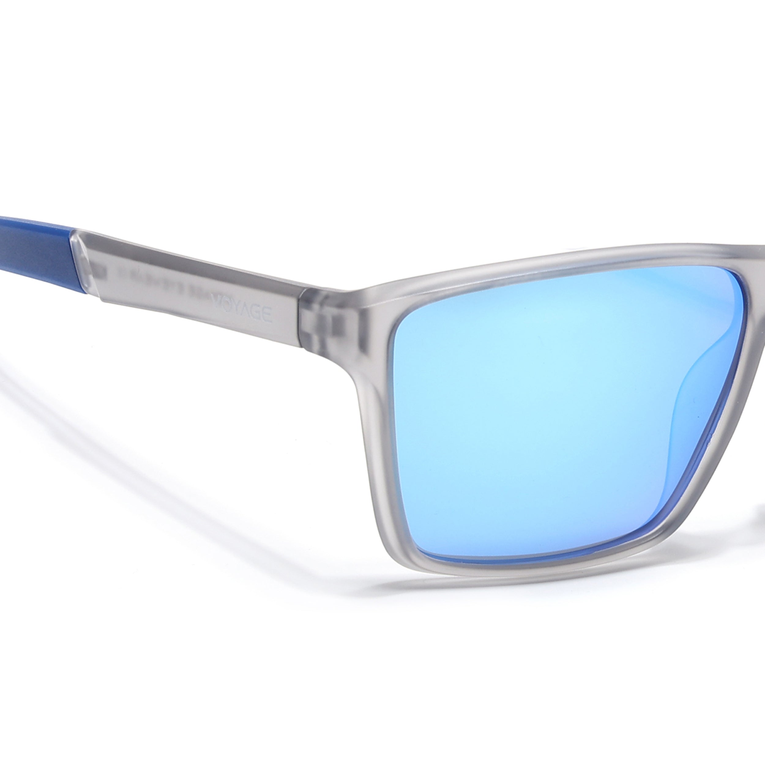 Wayfarer Polarized Sunglasses | Blue Lens | Grey Frame - PMG6750