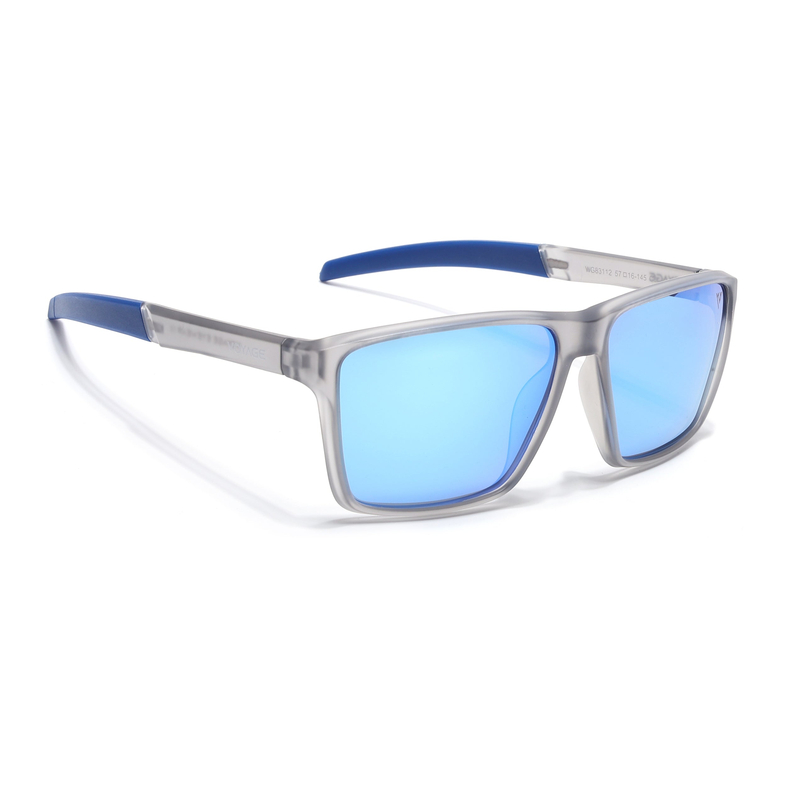 Wayfarer Polarized Sunglasses | Blue Lens | Grey Frame - PMG6750