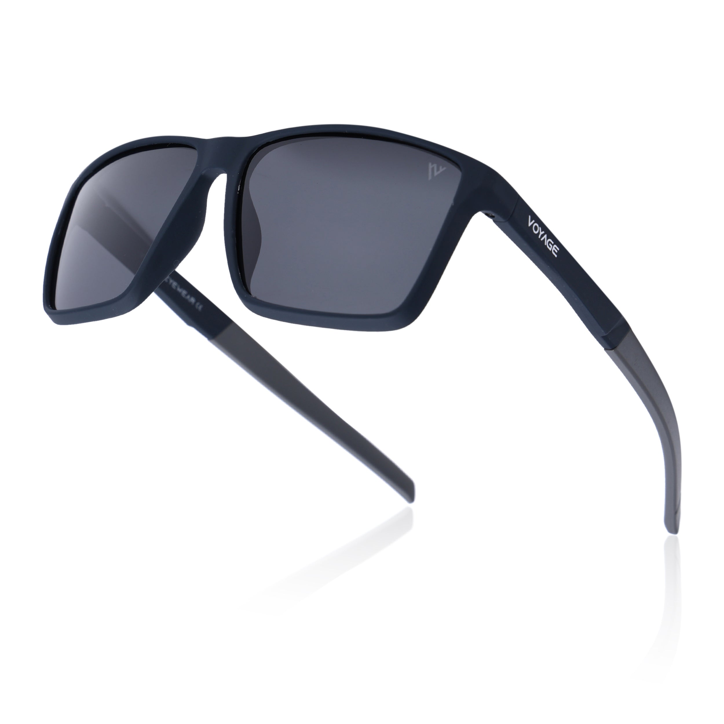 Wayfarer Polarized Sunglasses| Black Lens | Navy Blue Frame - PMG6751