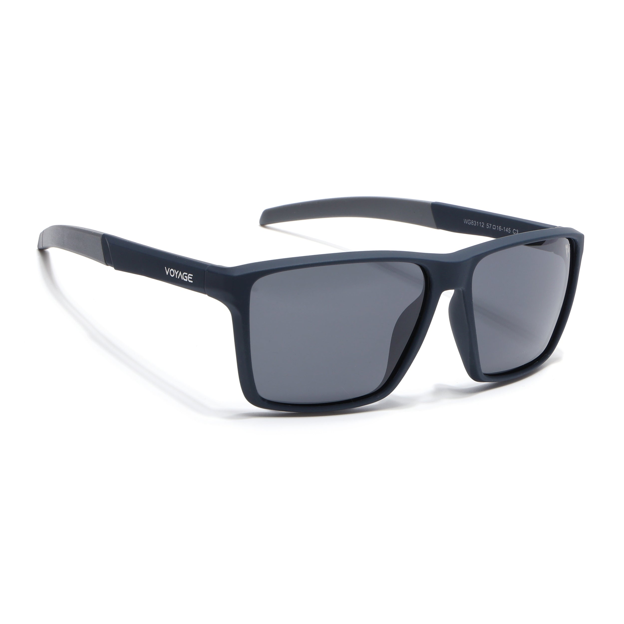 Wayfarer Polarized Sunglasses| Black Lens | Navy Blue Frame - PMG6751
