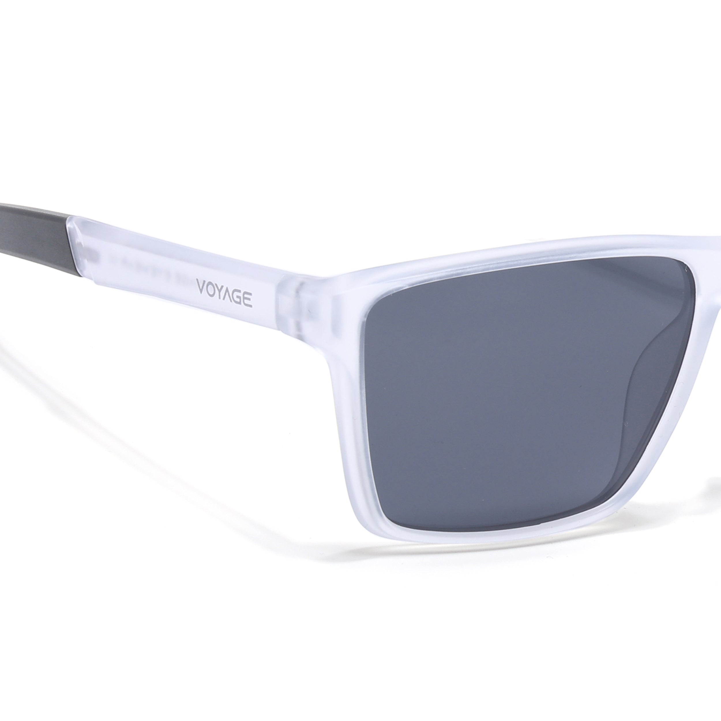 Wayfarer Polarized Sunglasses | Black Lens | Transparent Frame - PMG6752