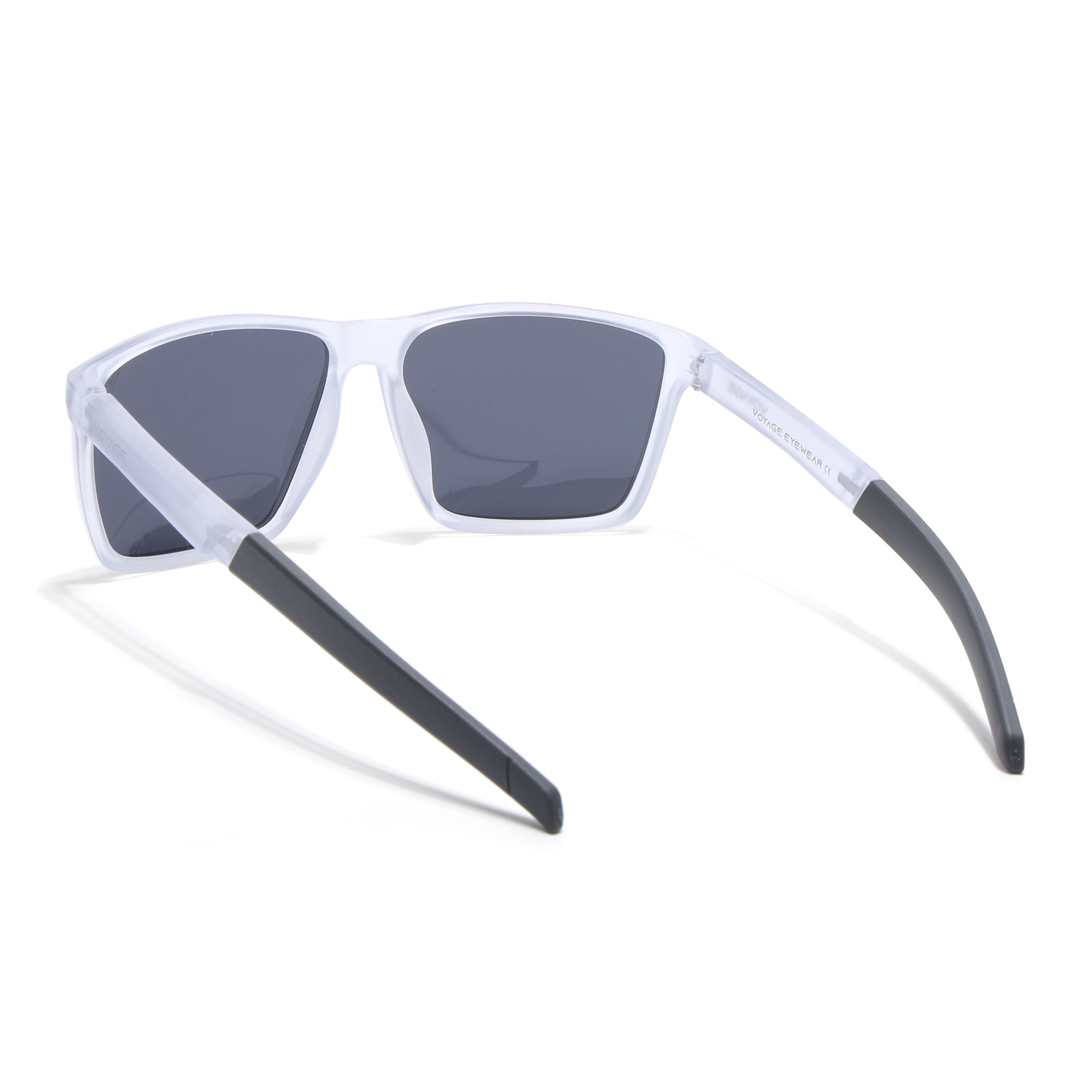 Wayfarer Polarized Sunglasses | Black Lens | Transparent Frame - PMG6752