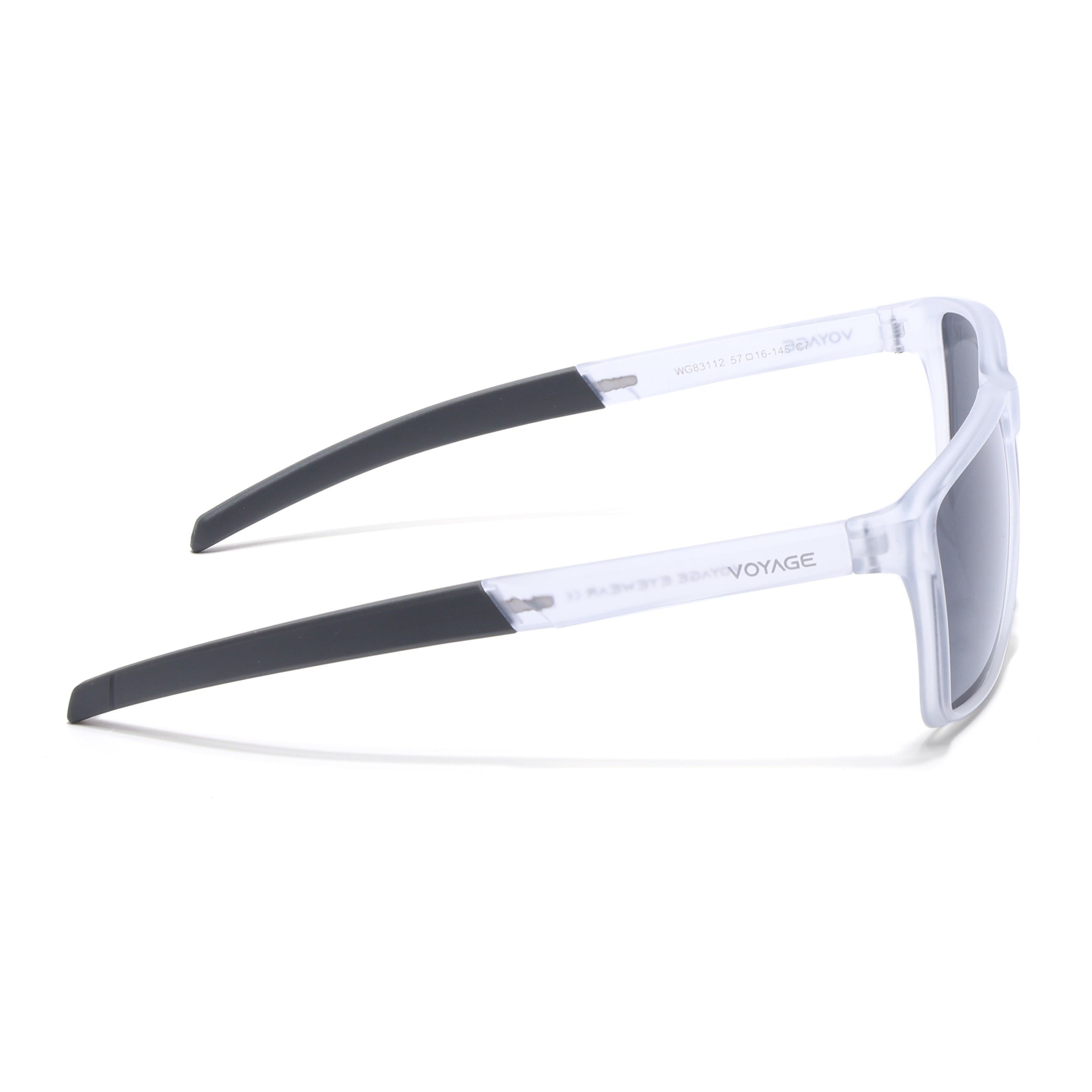 Wayfarer Polarized Sunglasses | Black Lens | Transparent Frame - PMG6752