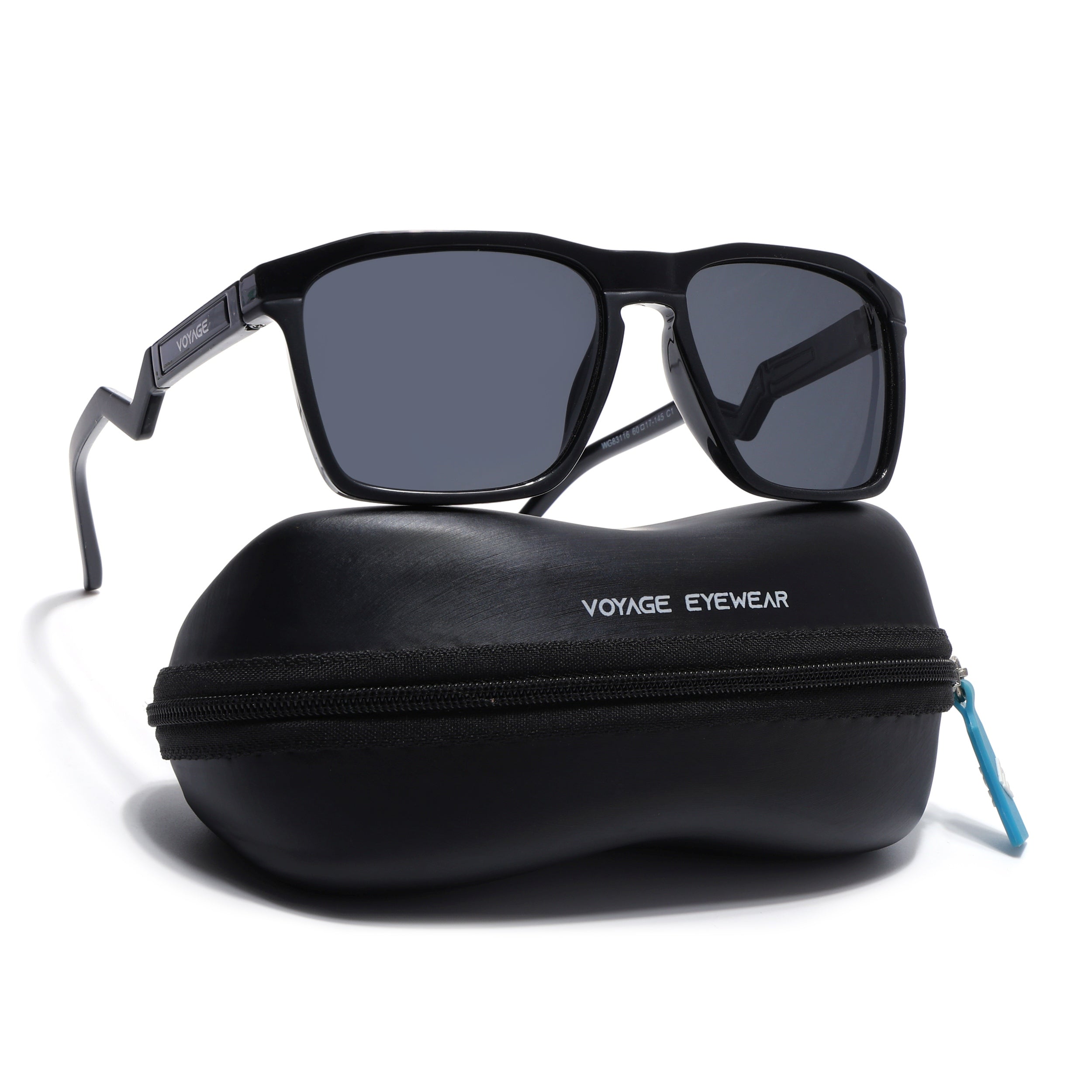 Radar 2.0 | Wayfarer Polarized Sunglasses  Black Lens | Shine Black Frame - PMG6753