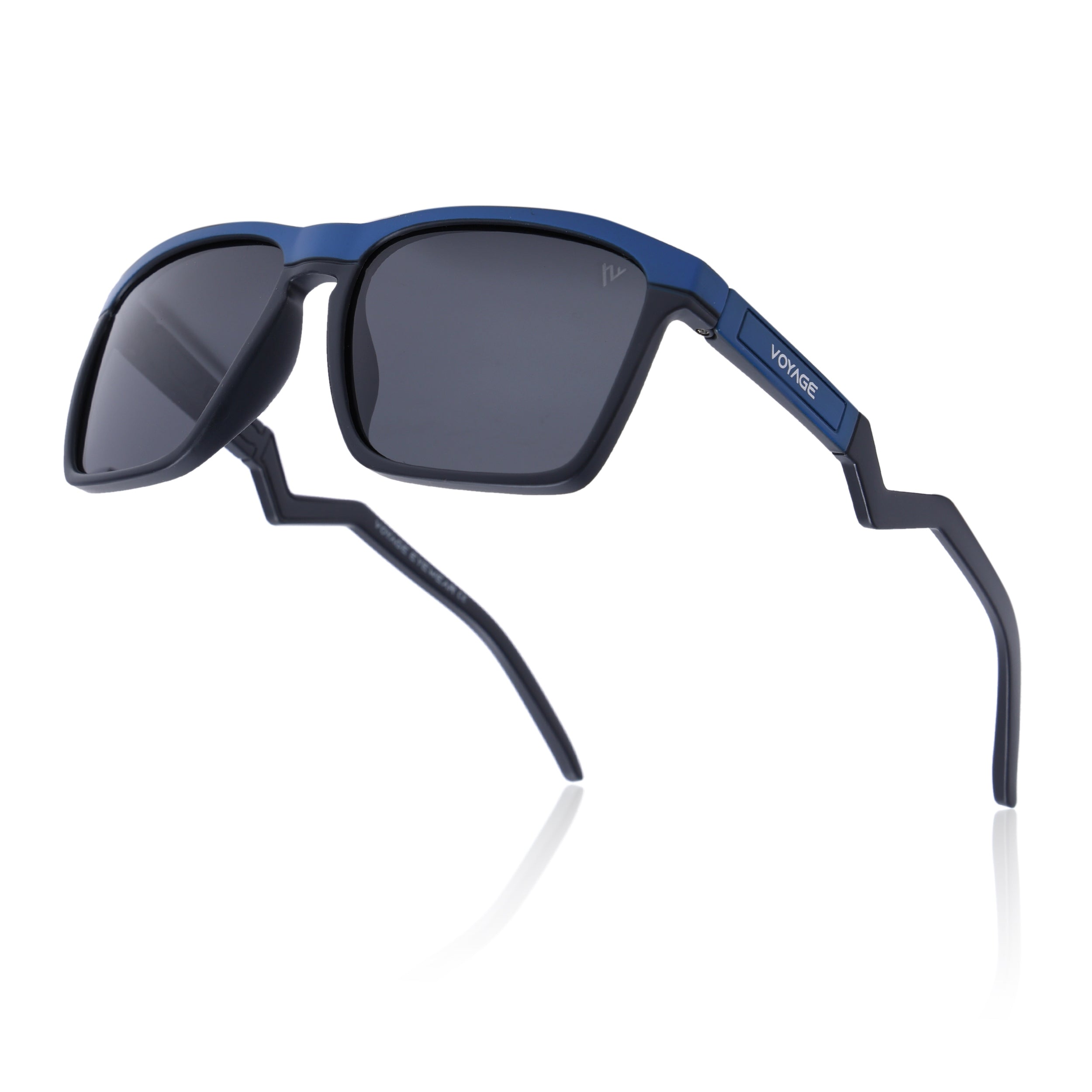 Radar 2.0 | Wayfarer Polarized Sunglasses | Black Lens | Blue & Grey Frame - PMG6754