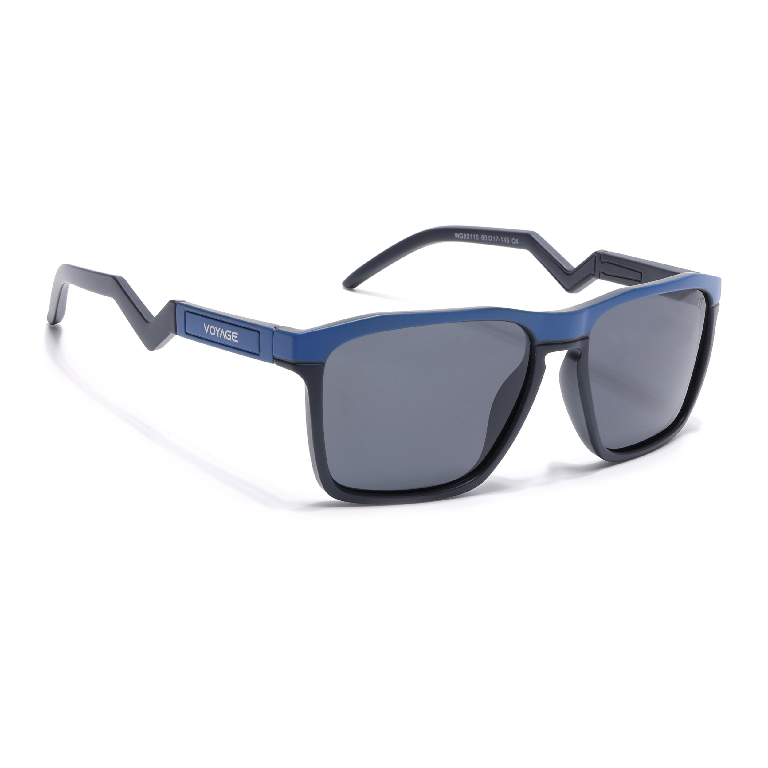Radar 2.0 | Wayfarer Polarized Sunglasses | Black Lens | Blue & Grey Frame - PMG6754