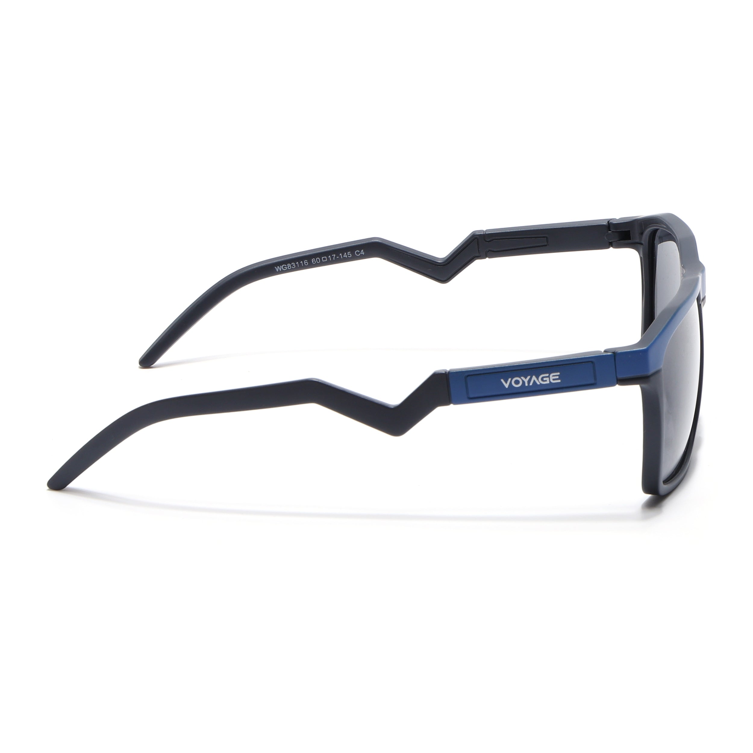 Radar 2.0 | Wayfarer Polarized Sunglasses | Black Lens | Blue & Grey Frame - PMG6754