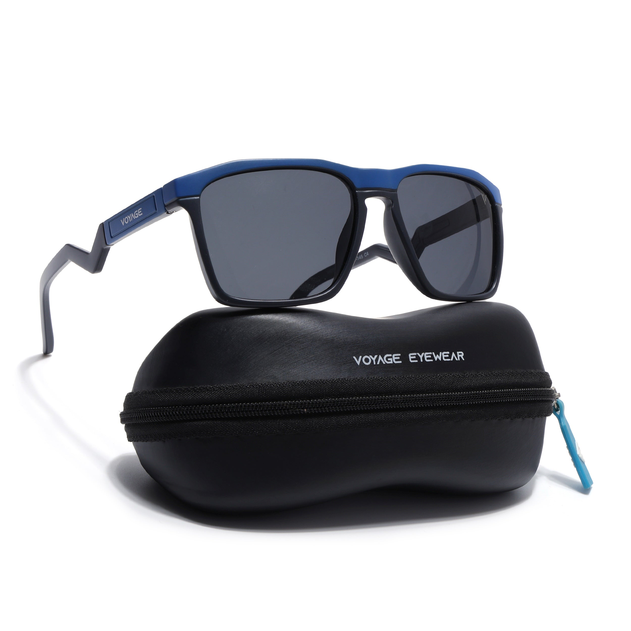 Radar 2.0 | Wayfarer Polarized Sunglasses | Black Lens | Blue & Grey Frame - PMG6754