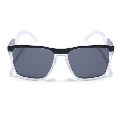 Radar 2.0 | Wayfarer Polarized Sunglasses | Black Lens | Black & Transparent Frame - PMG6755