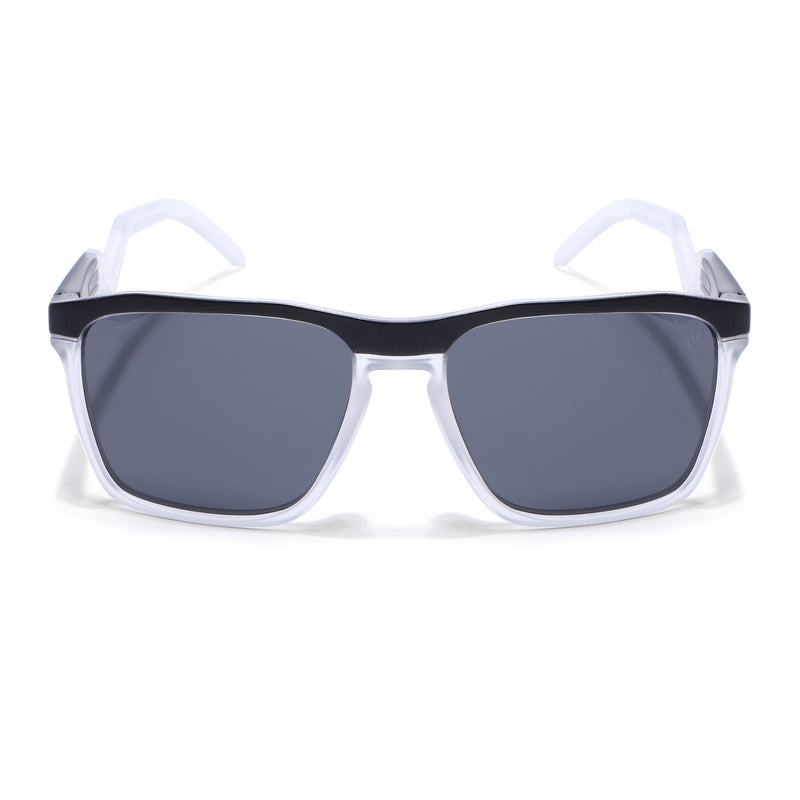 Radar 2.0 | Wayfarer Polarized Sunglasses | Black Lens | Black & Transparent Frame - PMG6755