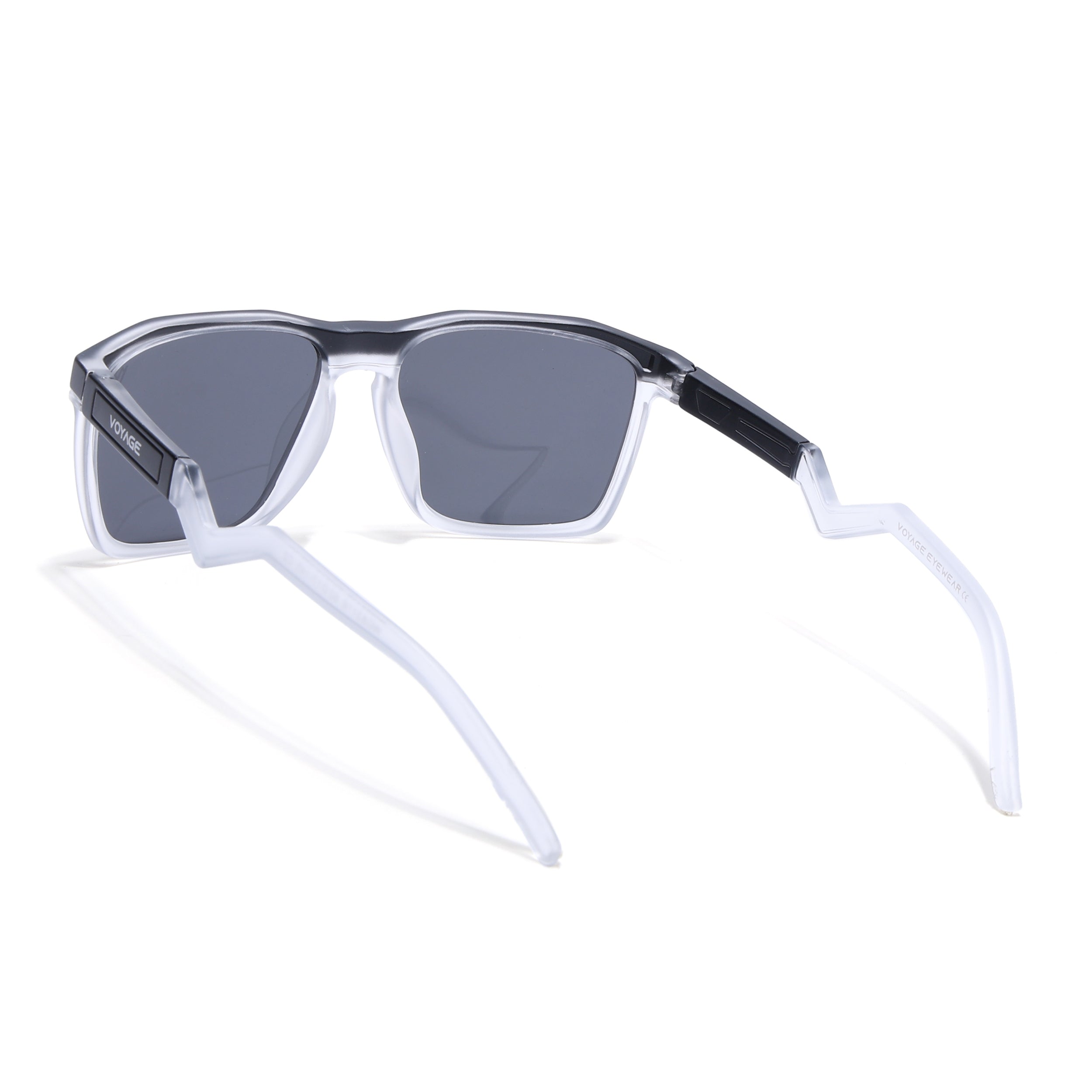 Radar 2.0 | Wayfarer Polarized Sunglasses | Black Lens | Black & Transparent Frame - PMG6755