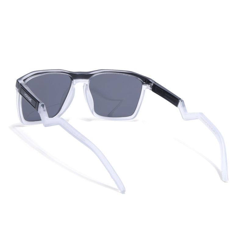 Radar 2.0 | Wayfarer Polarized Sunglasses | Black Lens | Black & Transparent Frame - PMG6755