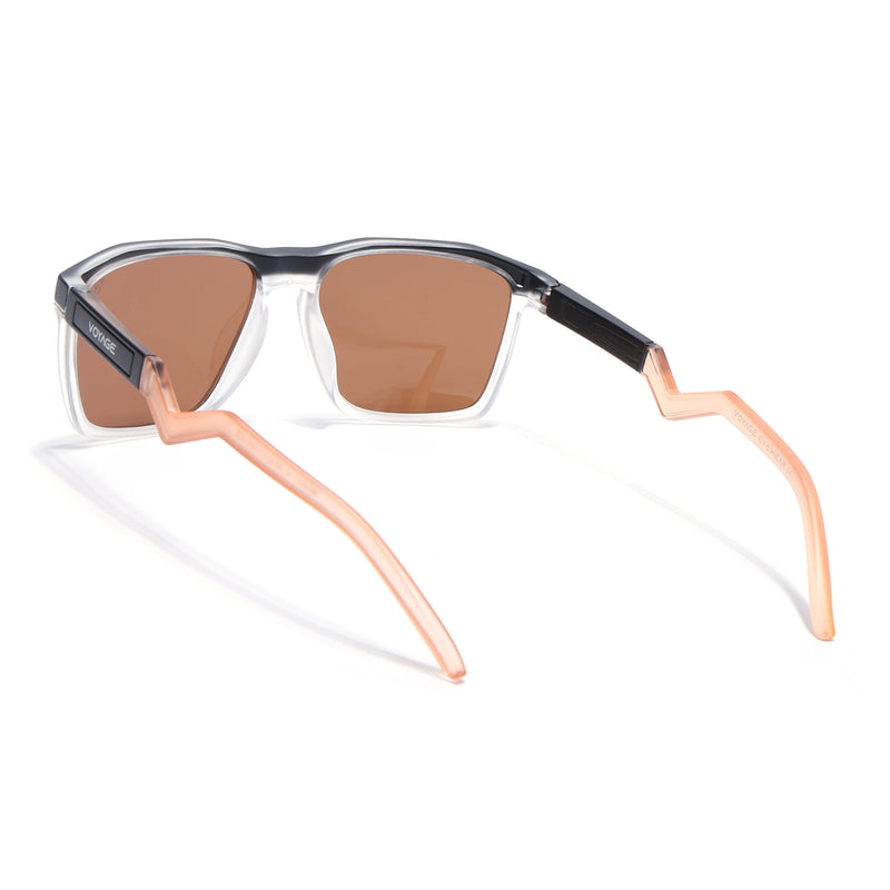 Radar 2.0 | Wayfarer Polarized Sunglasses | Brown Lens | Black & Transparent Frame - PMG6756