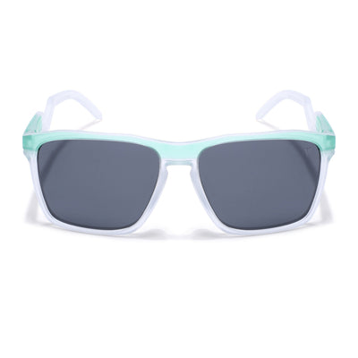 Radar 2.0 | Wayfarer Polarized Sunglasses | Black Lens | Green & Transparent Frame - PMG6757