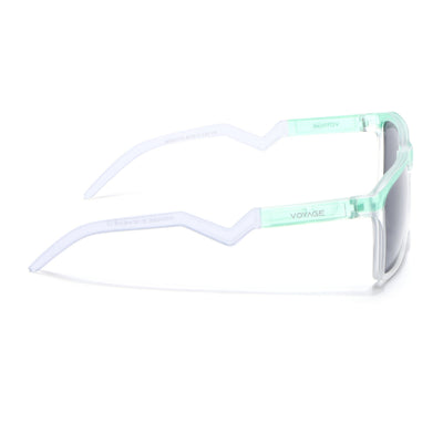 Radar 2.0 | Wayfarer Polarized Sunglasses | Black Lens | Green & Transparent Frame - PMG6757