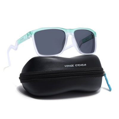 Radar 2.0 | Wayfarer Polarized Sunglasses | Black Lens | Green & Transparent Frame - PMG6757