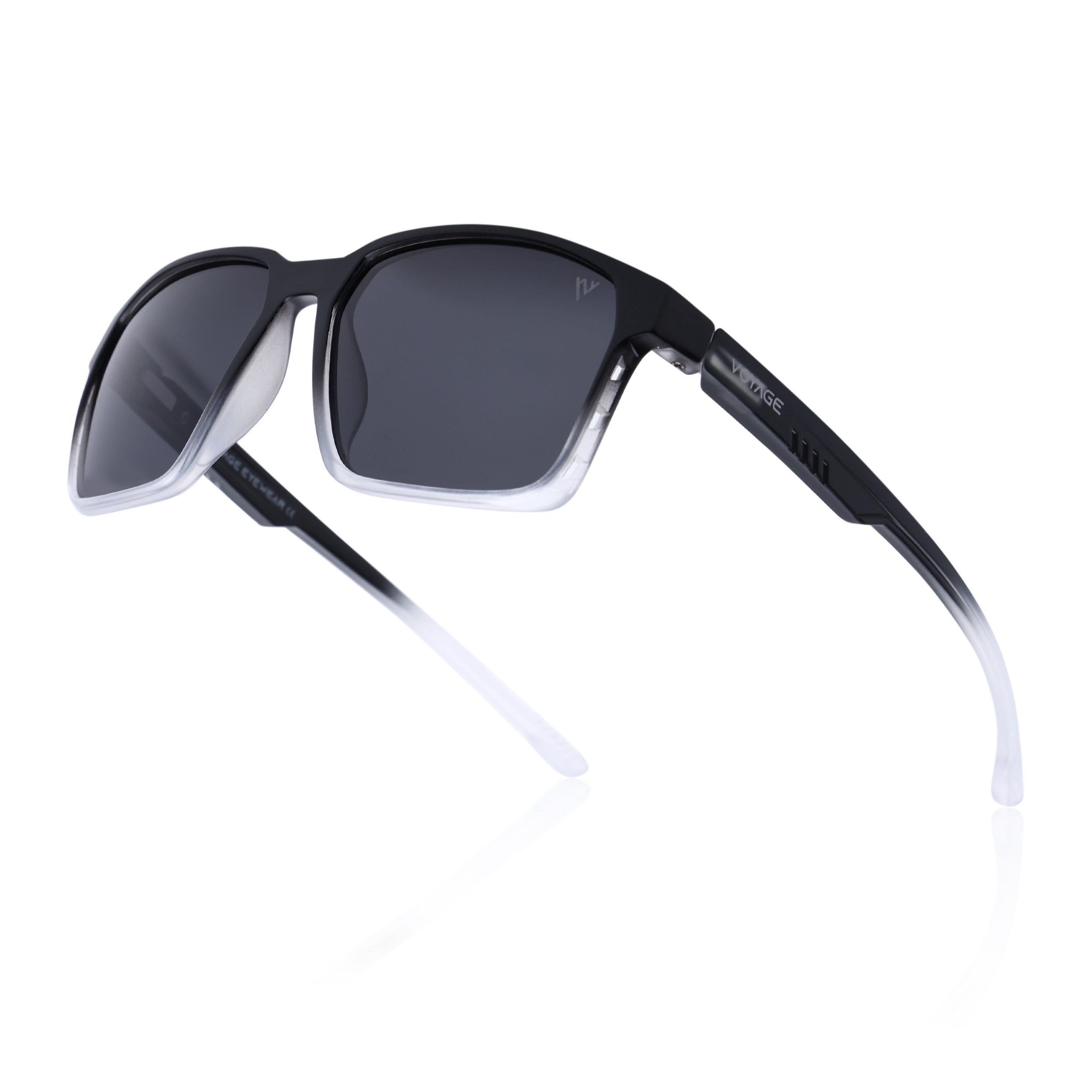 Wayfarer Polarized Sunglasses | Black Lens | Black & White Frame - PMG6761