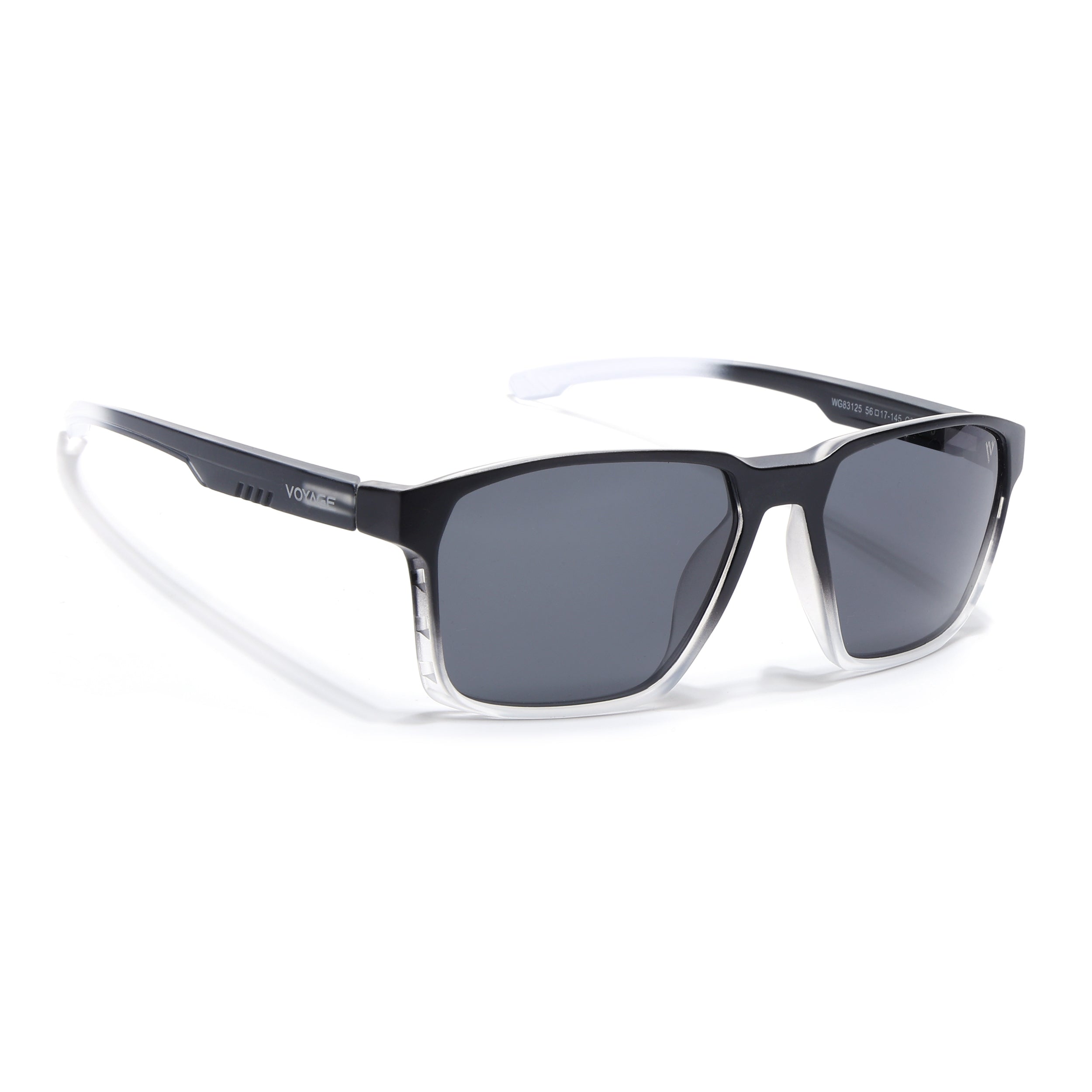 Wayfarer Polarized Sunglasses | Black Lens | Black & White Frame - PMG6761