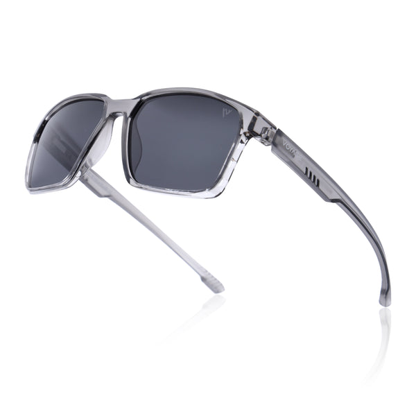Wayfarer Polarized Sunglasses | Black Lens | Grey Frame - PMG6762