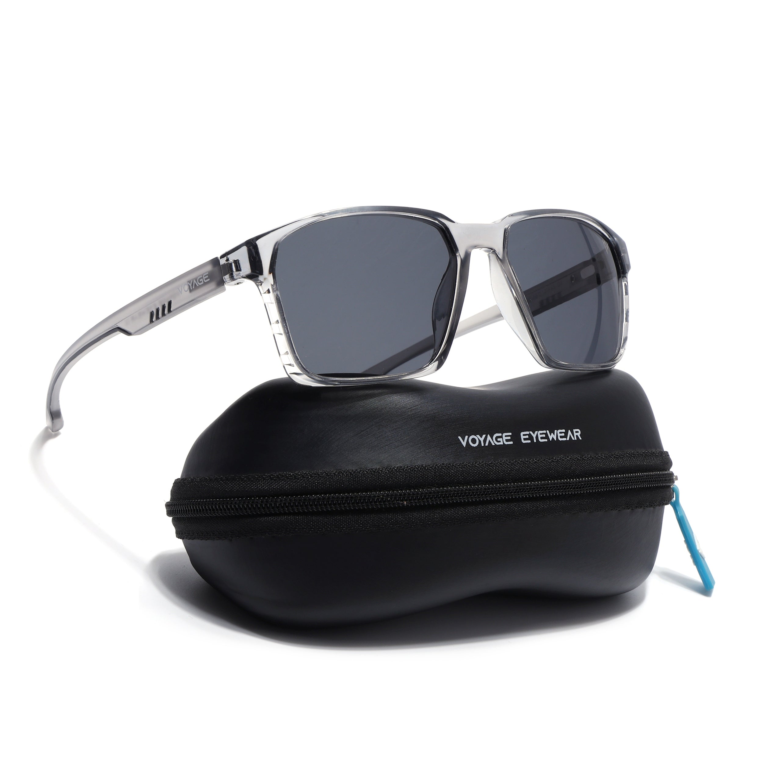 Wayfarer Polarized Sunglasses | Black Lens | Grey Frame - PMG6762
