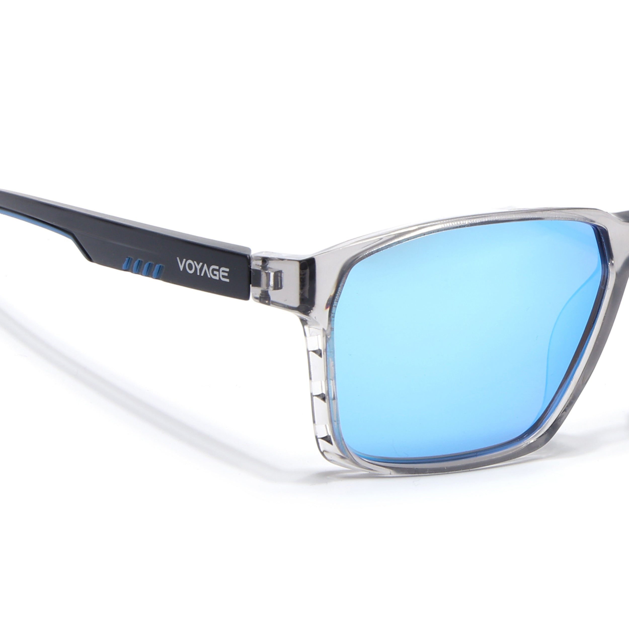 Wayfarer Polarized Sunglasses | Blue Lens | Grey Frame - PMG6763